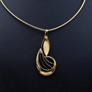 Abstract Brass Pendant Plated in 18K Gold – Handcrafted Statement Jewellery