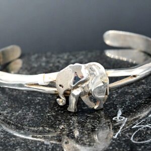 Baby Elephant Sterling Silver Bracelet | Handcrafted African Wildlife Jewellery