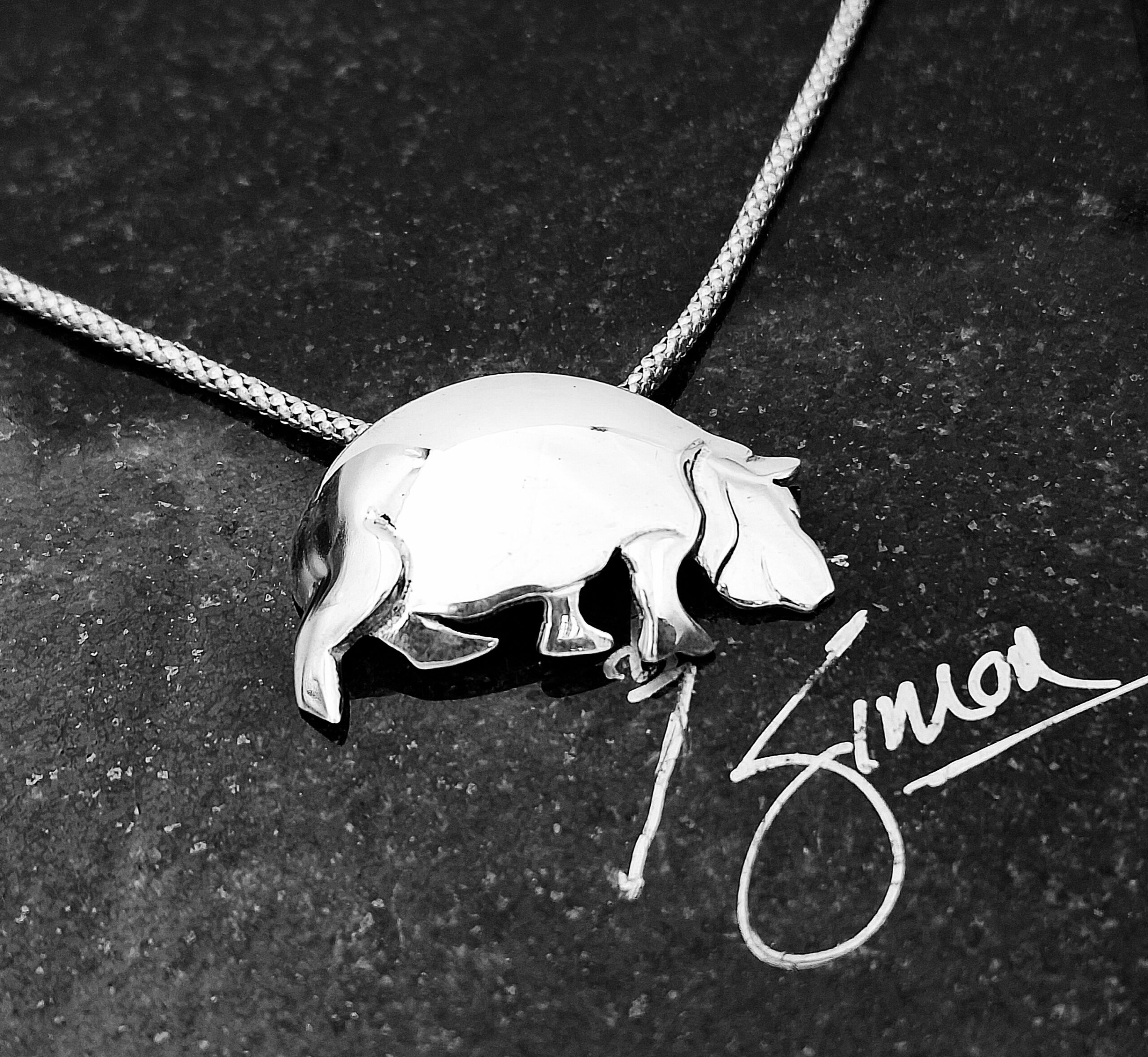 The Hippopotamus Sterling Silver Pendant