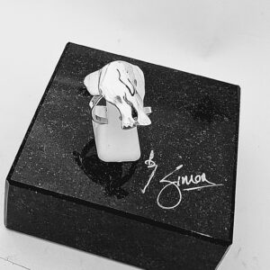 Elephant Behind Ring Sterling Silver