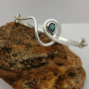 Abstract London Blue Topaz Sterling Silver Bracelet – Handcrafted