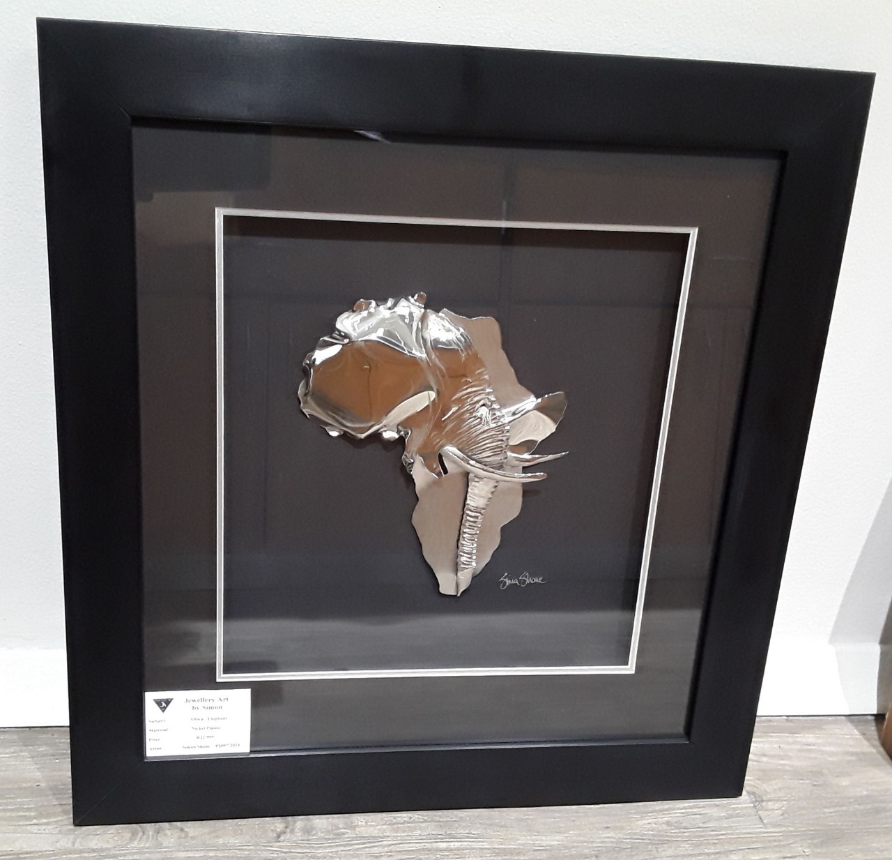 Handcrafted African Elephant Framed Wall Art – Unique Safari Decor | Jewelry Art by Simon - Image 3