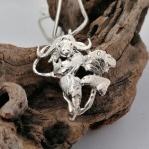 Africa Big 5 Hollow Pendant in Sterling Silver