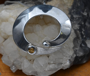 Citrine Sterling Silver Pendant | Handcrafted Gemstone Jewellery