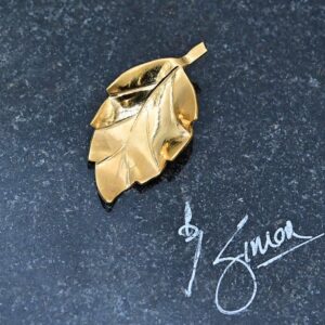Abstract Leaf 18ct Gold Plated Pendant