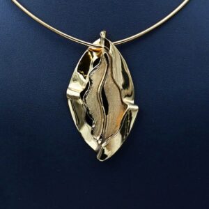 Abstract 18ct Gold Plated Pendant