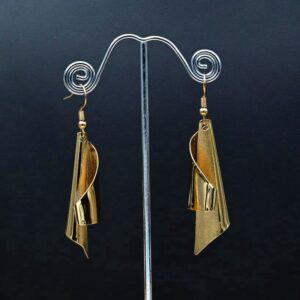 Abstract Cone 18ct Gold Plated Earrings