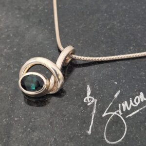 Tourmaline Sterling Silver Pendant | Handcrafted Gemstone Jewellery
