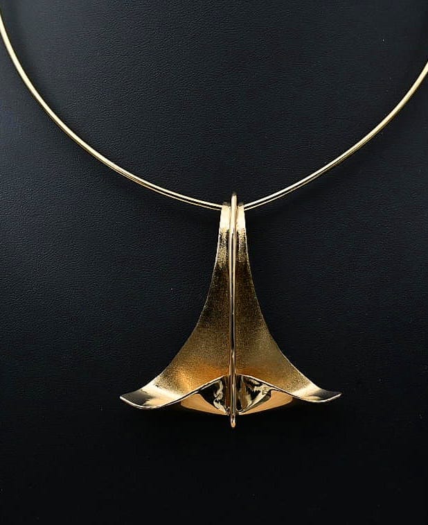 Abstract 18ct Gold Plated Pendant - Image 2