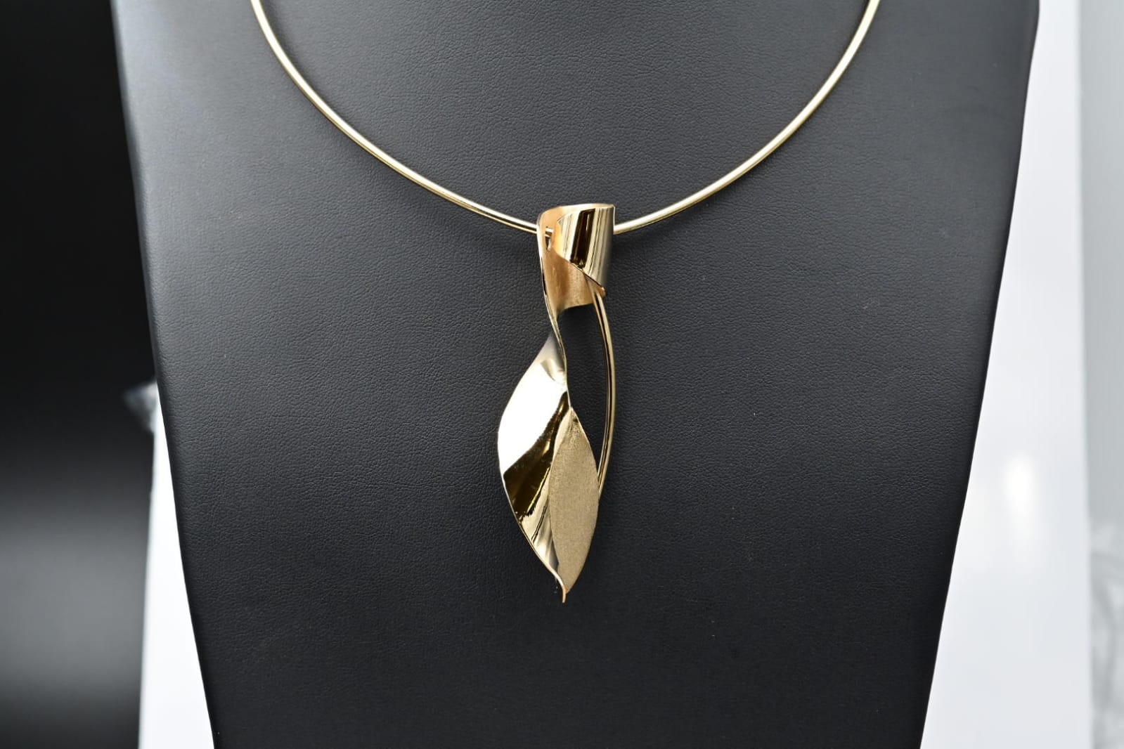 Abstract Brass Pendant Plated in 18K Gold – Handcrafted Statement Jewellery