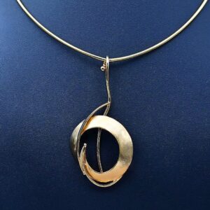 Abstract Brass Pendant Plated in 18K Gold – Handcrafted Statement Jewellery