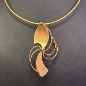 Abstract Flower 18ct Gold Plated Pendant