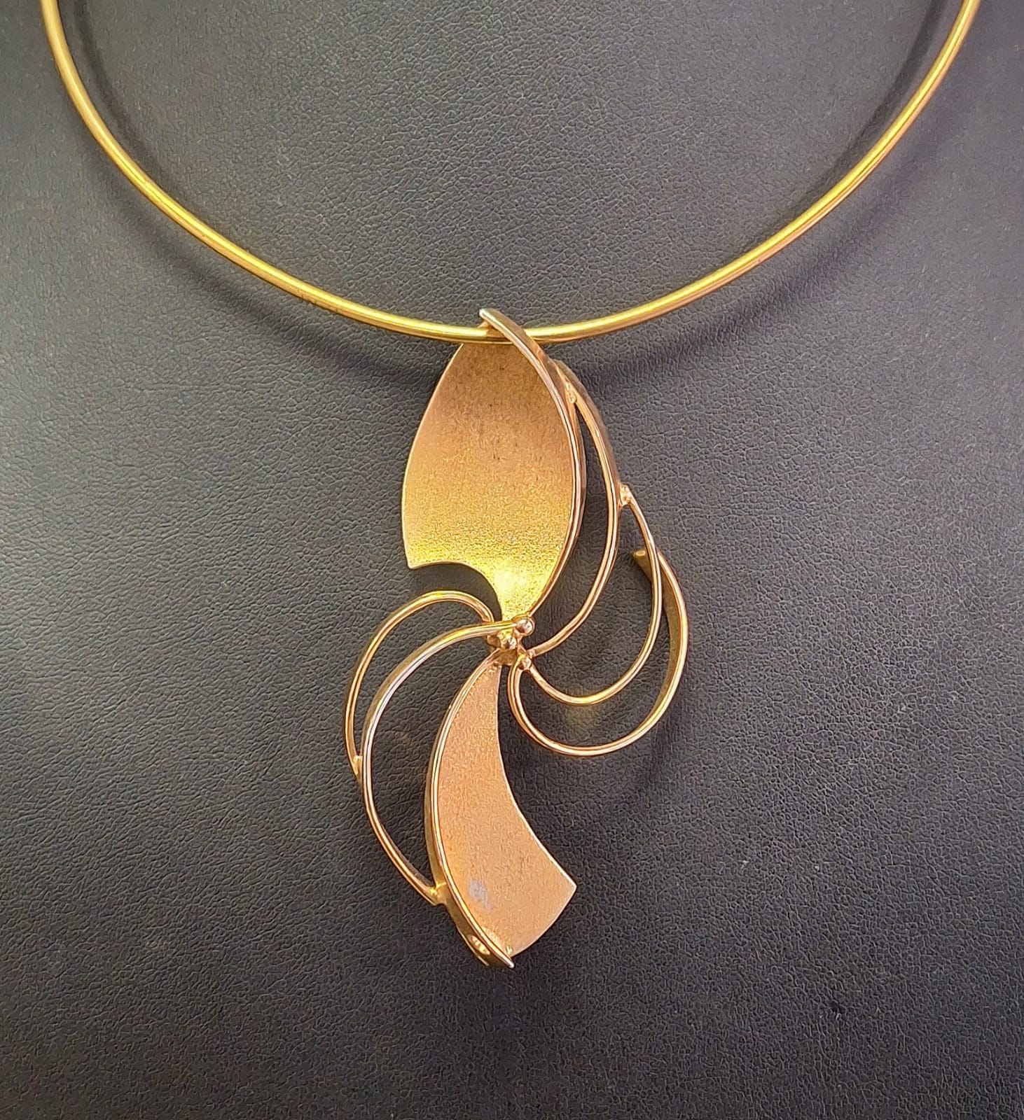 Abstract Flower 18ct Gold Plated Pendant