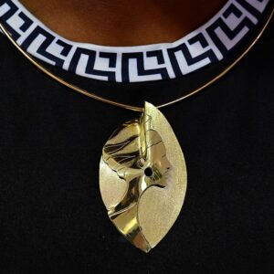 Abstract Lady Head 18ct Gold Plated Pendant