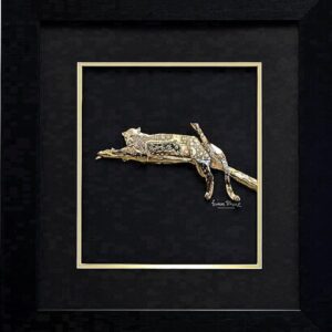 Leopard in a Tree Framed Wall Art – African Safari Wildlife Décor | Jewelry Art by Simon