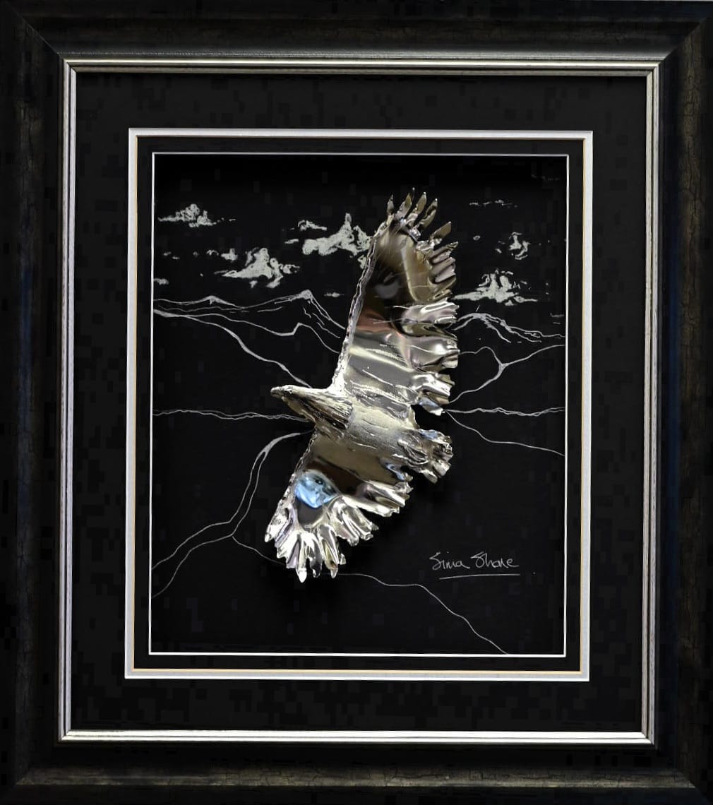 Handcrafted Fish Eagle Flying Framed wall Art-Unique Home Decor|Jewellry art by simon - Image 3