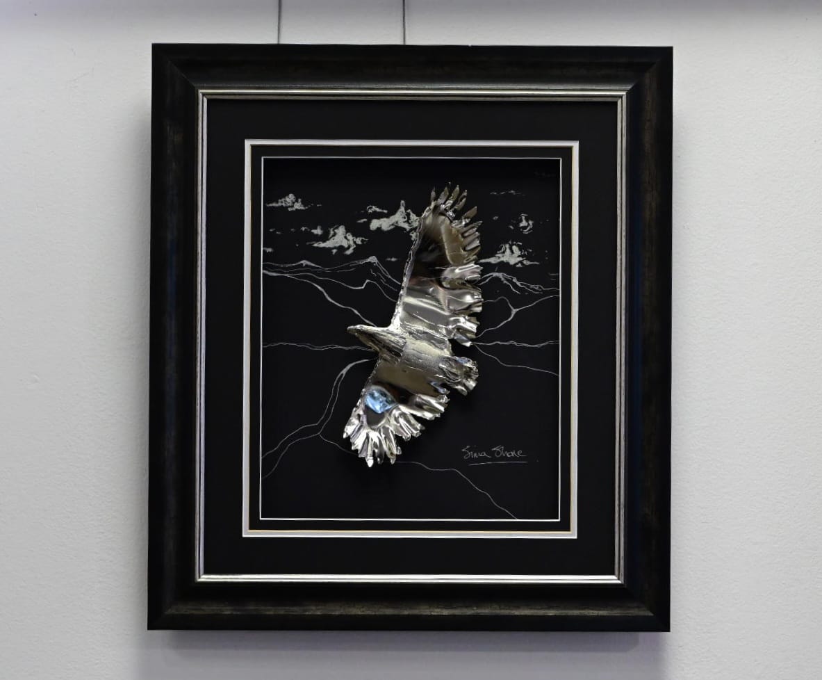 Handcrafted Fish Eagle Flying Framed wall Art-Unique Home Decor|Jewellry art by simon