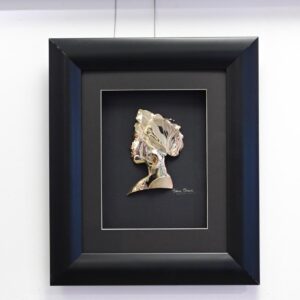 Handcrafted African Woman with Statement Earring – Framed Cultural Wall Art | Jewelry Art by Simon