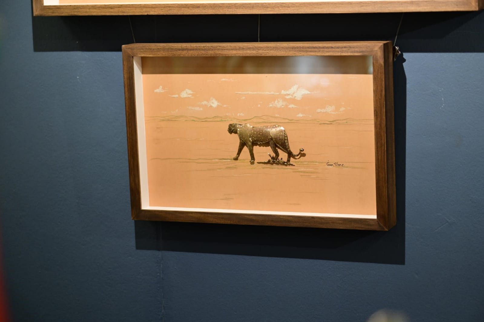 Handcrafted Cheetah Walking Framed Wall Art-Unique Home Decor |Jewellry art by simon