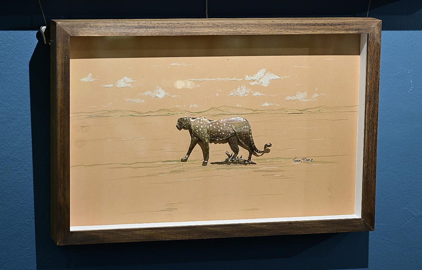 Handcrafted Cheetah Walking Framed Wall Art-Unique Home Decor |Jewellry art by simon - Image 2