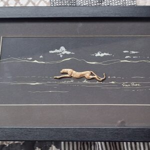 Handcrafted Metal Cheetah Wall Art – Luxury African Wildlife Sculpture