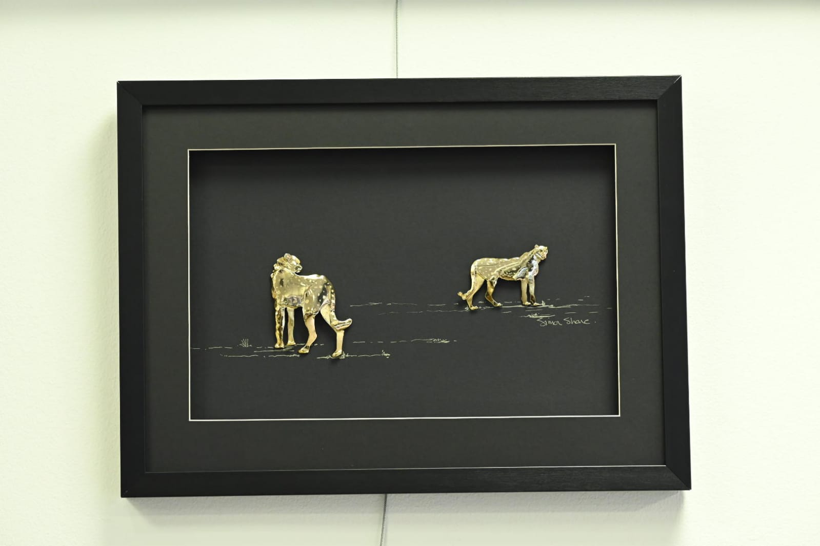 Handcrafted 2x Cheetah Hunting Framed Wall Art-Unique Wildlife Decor|Jewellry art by Simon