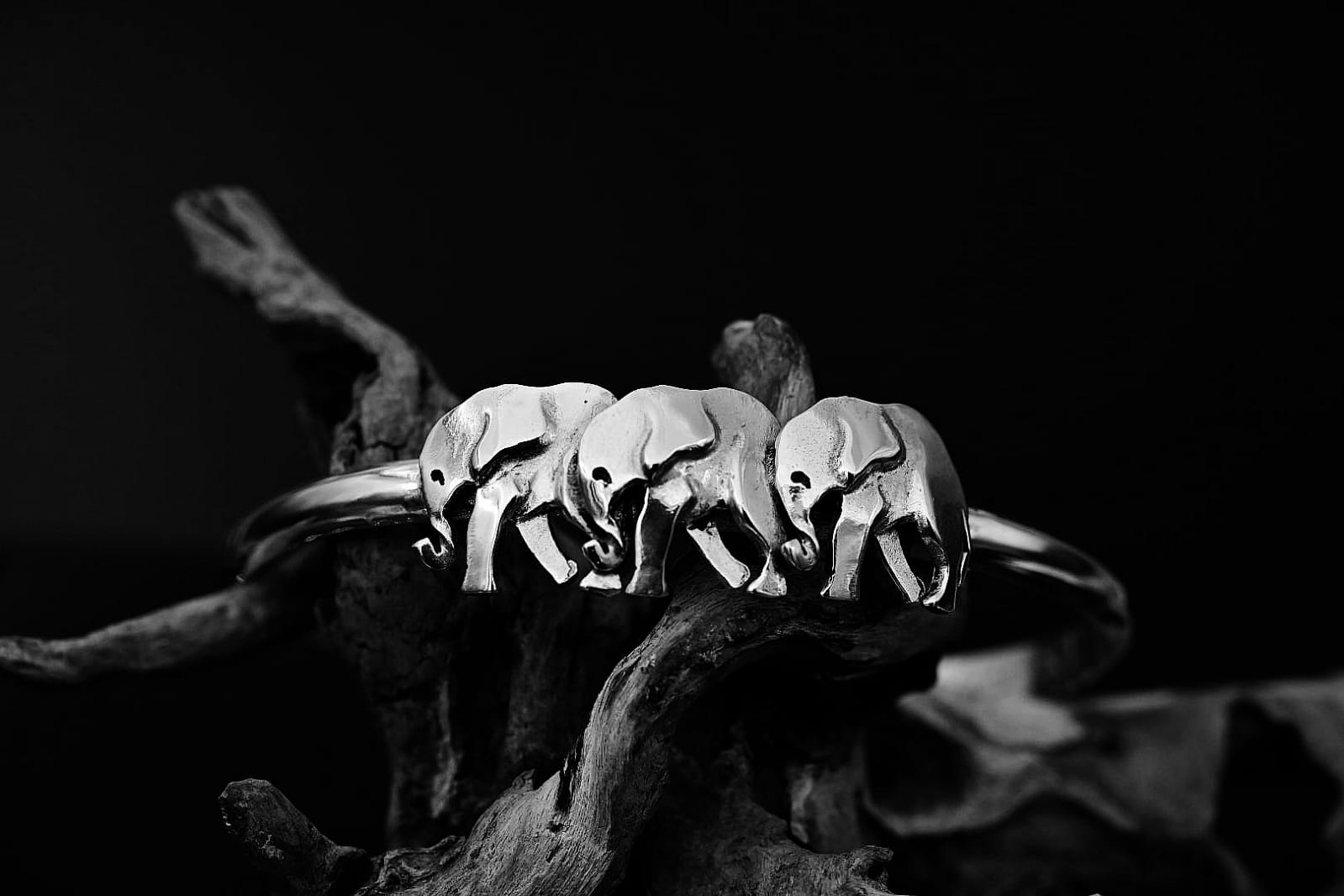3x Baby Elephant Bracelet Cuff Sterling Silver - Image 2