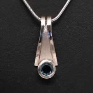 Silver London Blue Topaz pendant