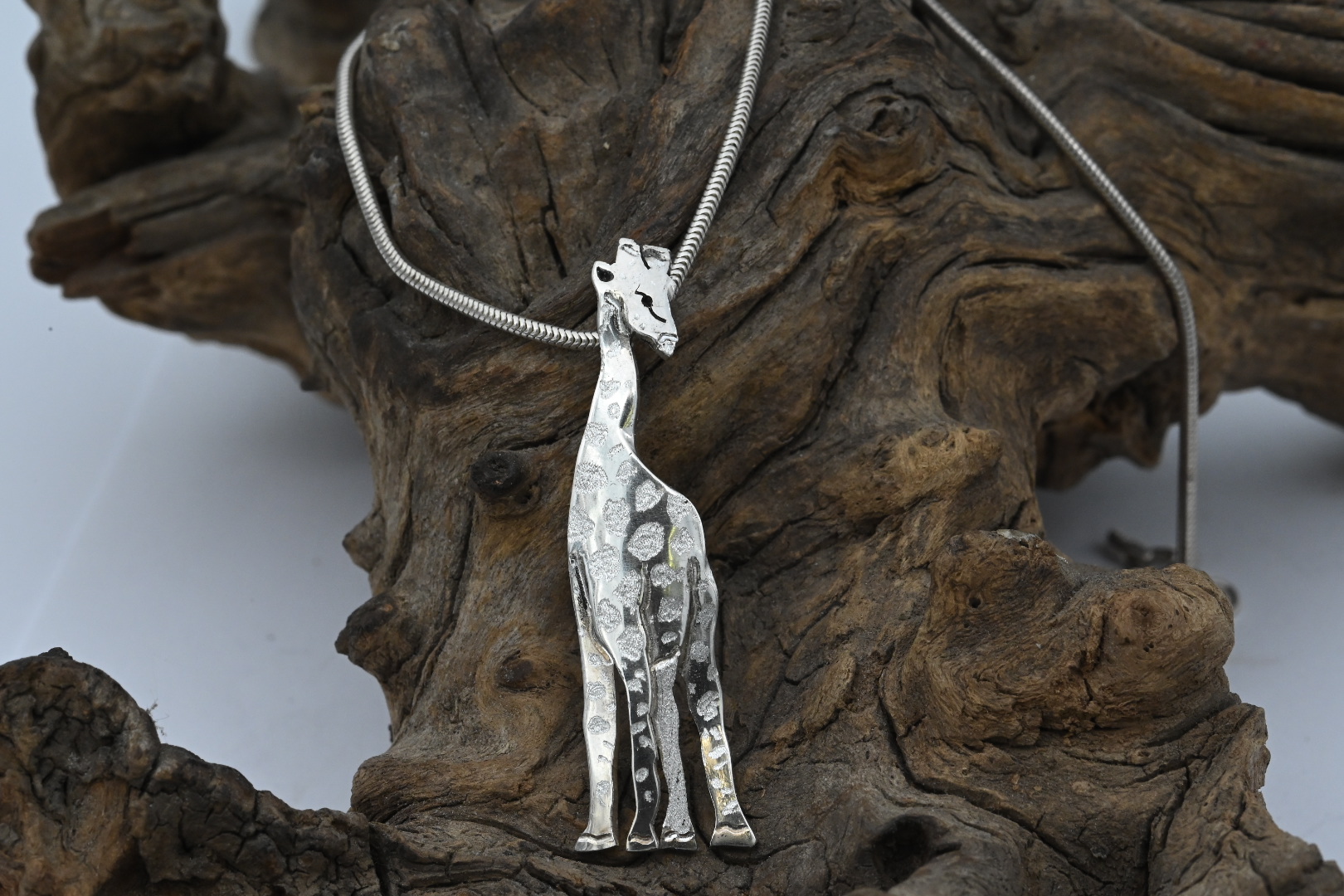 Full Giraffe Sterling Silver Pendant | Handcrafted African Wildlife Jewellery