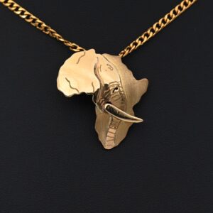 Africa Elephant  (m) 9ct Gold Pendant