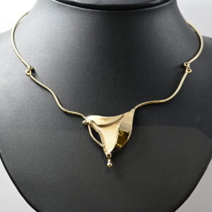 Abstract Necklace Made by Simon – Brass Plated 18ct Gold Statement Jewellery