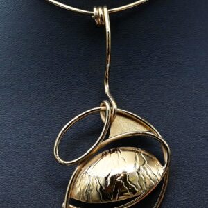 Abstract Brass Pendant Plated in 18ct Gold – Handcrafted by Simon