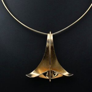 Abstract 18ct Gold Plated Pendant