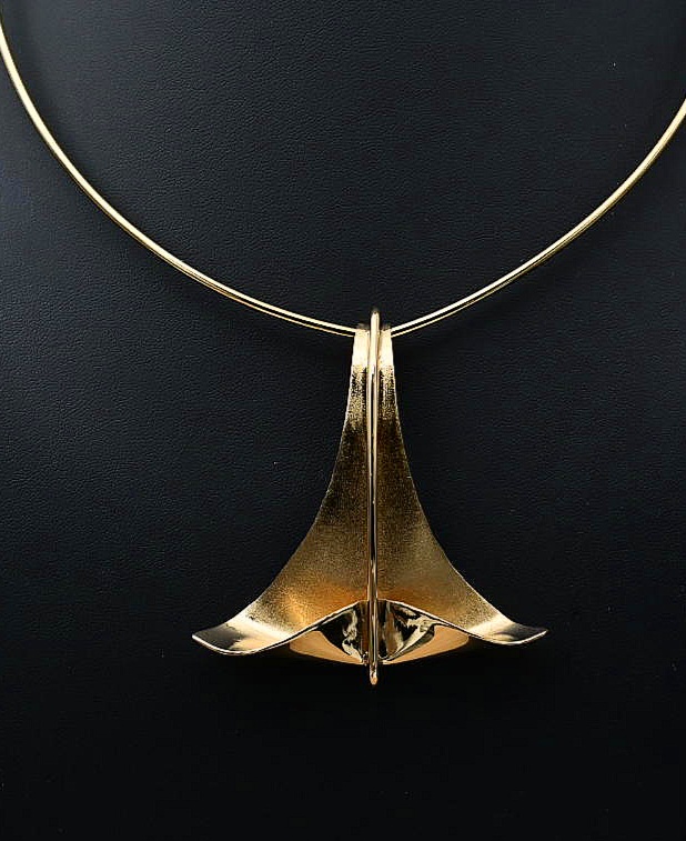 Abstract 18ct Gold Plated Pendant