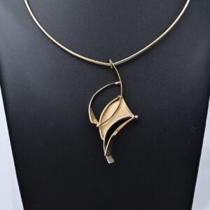 Abstract 18ct Gold Plated Pendant