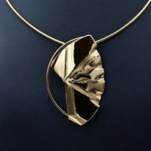 Abstract Brass Pendant Plated in 18K Gold – Handcrafted Statement Jewellery