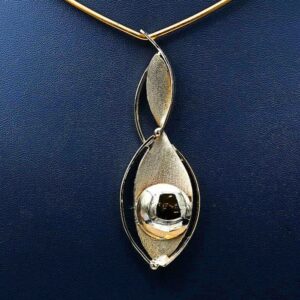 Abstract Brass Pendant Plated in 18K Gold – Handcrafted Statement Jewellery