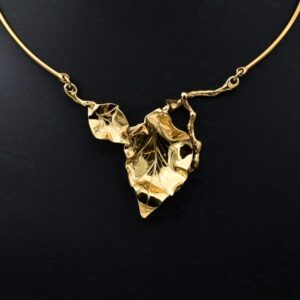 Abstract Leaf Necklace 18ct Gold Plated