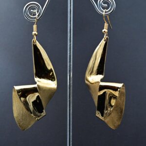 Abstract Brass Earrings – 18ct Gold Plated Drop Earrings