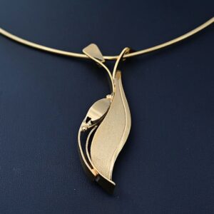 Abstract Brass Pendant Plated in 18K Gold – Handcrafted Statement Jewellery