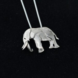 Full Adult Elephant Pendant in Sterling Silver