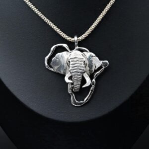 Africa Ndlulamithi Head Hollow Pendant | Sterling Silver – Handcrafted by Simon