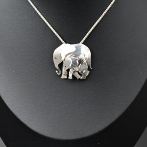 Baby Elephant (Adult & Baby) Sterling Silver