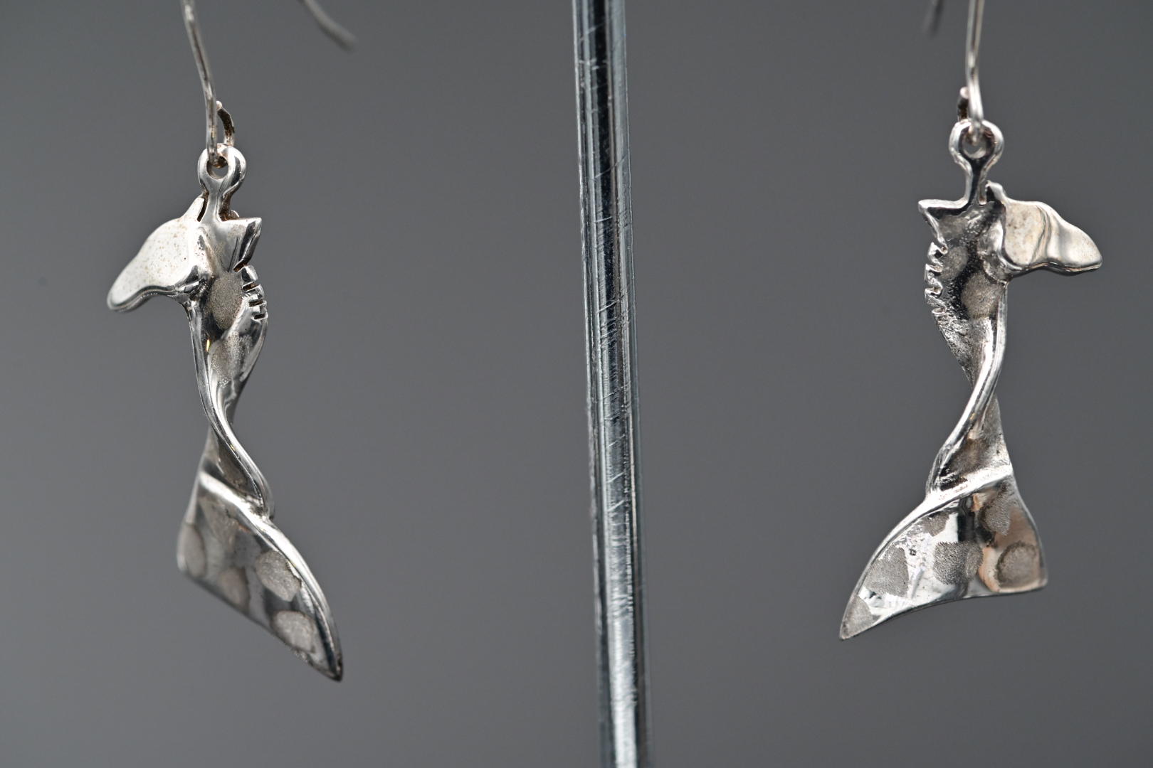 Giraffe Earrings Hoops in Sterling Silver