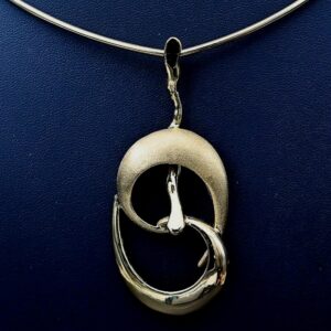 Abstract Brass Pendant Plated in 18K Gold – Handcrafted Statement Jewellery