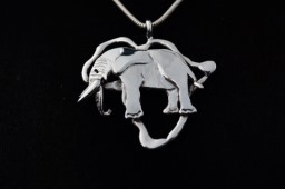 Africa Elephant Hollow Pendant in 925 Sterling Silver – Wildlife Jewellery