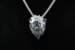 Lion Face Mane Sterling Silver Pendant | Handcrafted Wildlife Jewellery