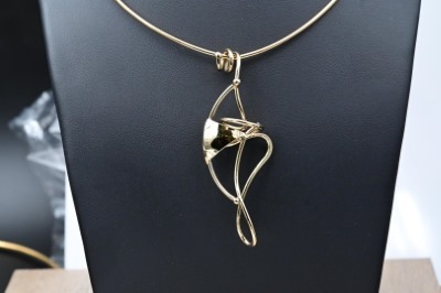 “Abstract Brass Necklace with 18ct Gold Plating – Handcrafted Jewellery by Simon