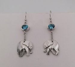 Baby Elephant London Blue Topaz hooks Earrings