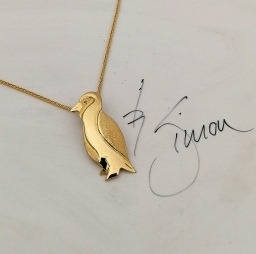 9ct Yellow Gold Penguin Pendant | Solid Gold Animal Jewellery